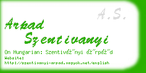 arpad szentivanyi business card